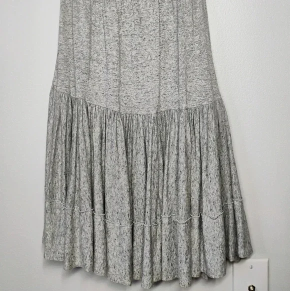 Rebecca Taylor Open Back Ruffle Grey Melange Jersey Short Flax Dress Size XS - Picture 4 of 16